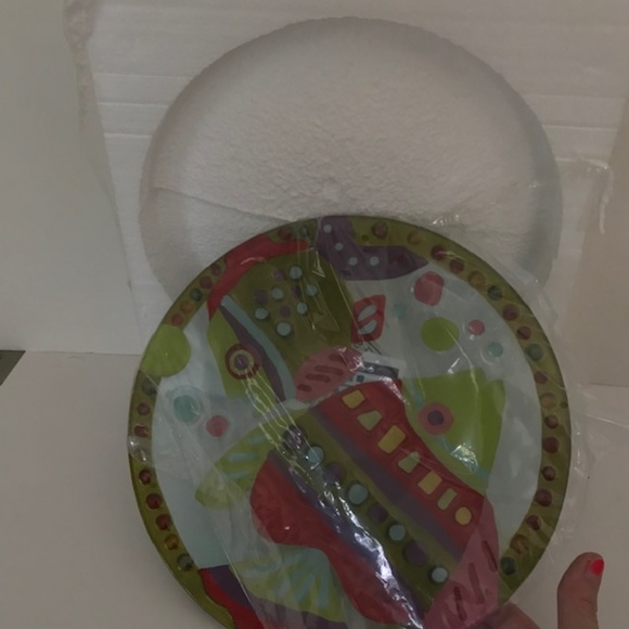 Lori Siebert Fused Glass Fish Plate 11" New in Box - Picture 6 of 8